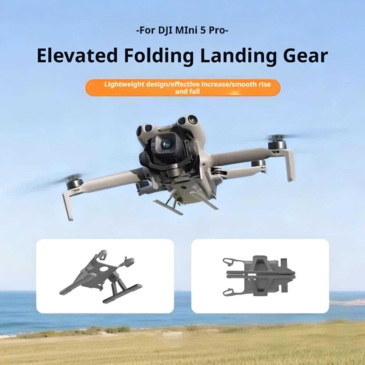 GetZget® CY-NOVA Height Extender Compatible with Dji Mini 5 Pro,Foldable Extended Landing Gear Legs Kit protector Accessories.
