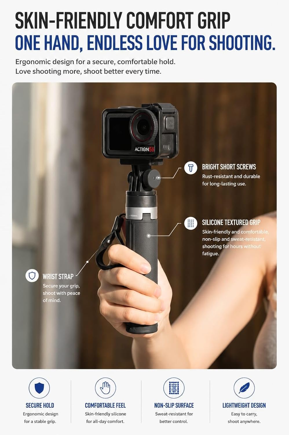 Martvsen Universal Selfie Stick Tripod for Insta360 X5/X4/X3/X2, DJI Osmo Action 5 Pro/4/3, Osmo Pocket 4,3, GoPro Hero Series