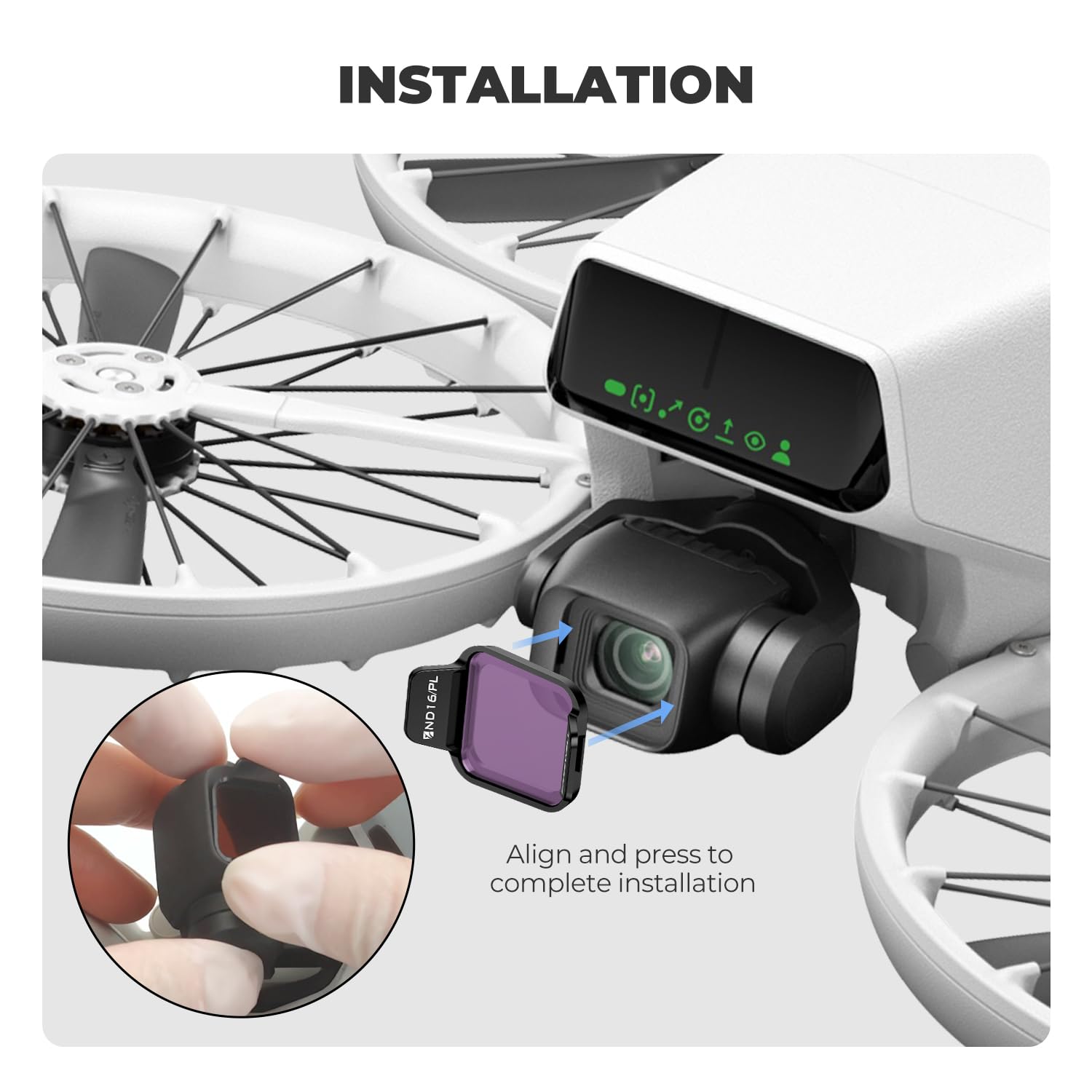Freewell Bright Day Filter Kit for DJI Flip Drone ND8/PL, ND16/PL, ND32/PL, ND64/PL, ND1000, UV