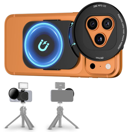 JJC 67mm Phone Lens Filter Adapter Magnetic Mount For iPhone 17/16/15/14 Pro/ Max/ Air