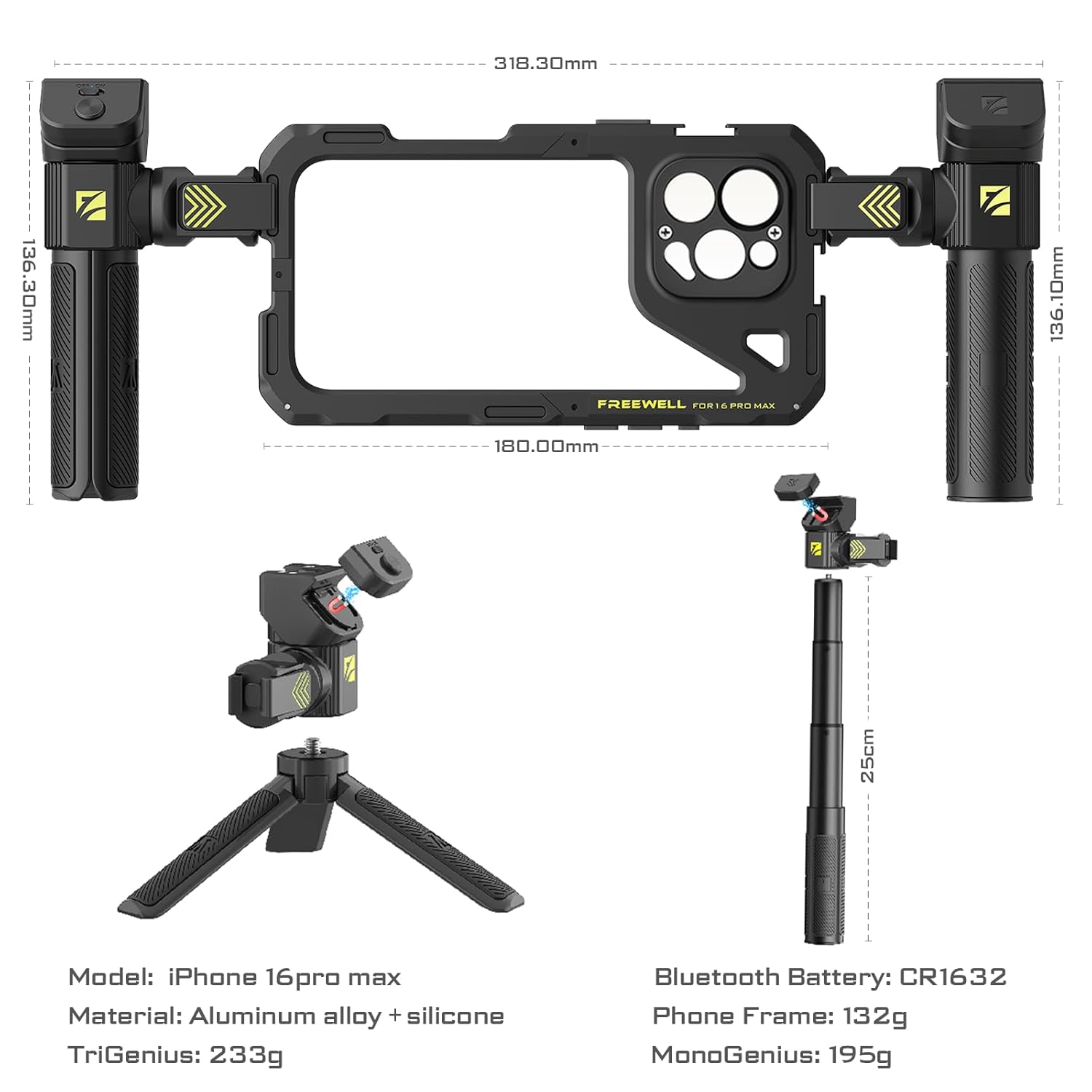 Freewell Multifunctional Smartphone Tool-Free Genius Rig Cage (16 Pro Max)
