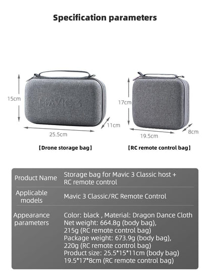 DJI Mavic 3 & Mavic 3 Classic Body And Remote Bag Air Travel Protective Luggage Case