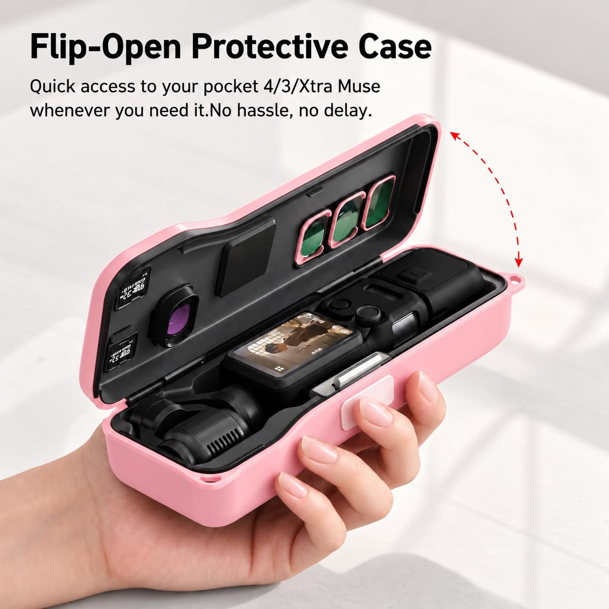 Cynova Protective Case For DJI Osmo Pocket 3 / Pocket 4, Cover (Pink)