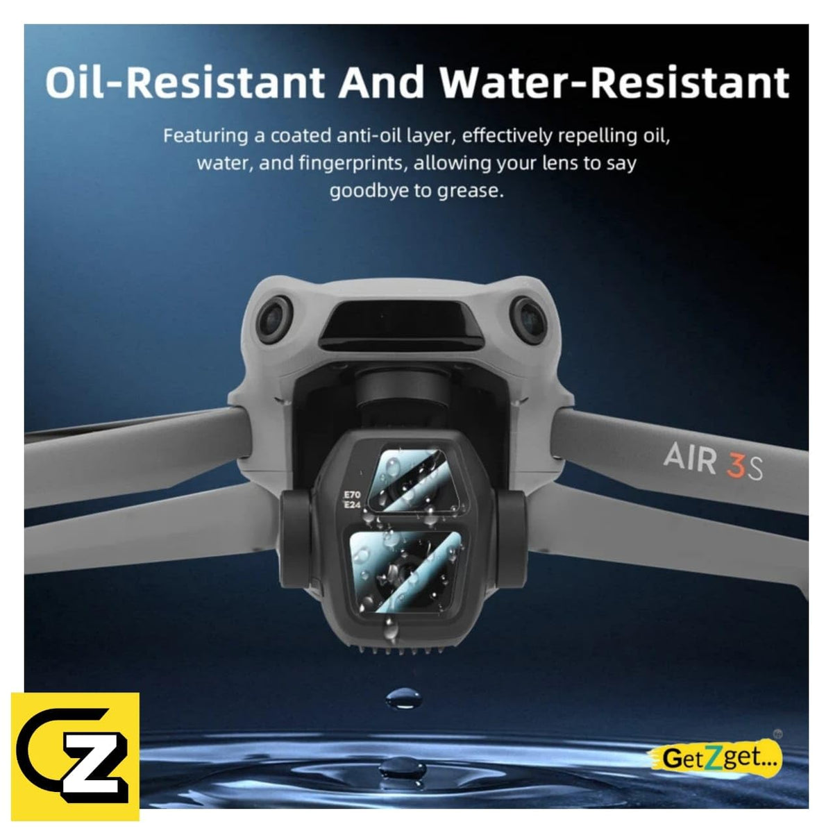 Tempered Glass Dual Lens Protector for DJI Air 3S Gimbal Camera (2-Pack) (view 9)