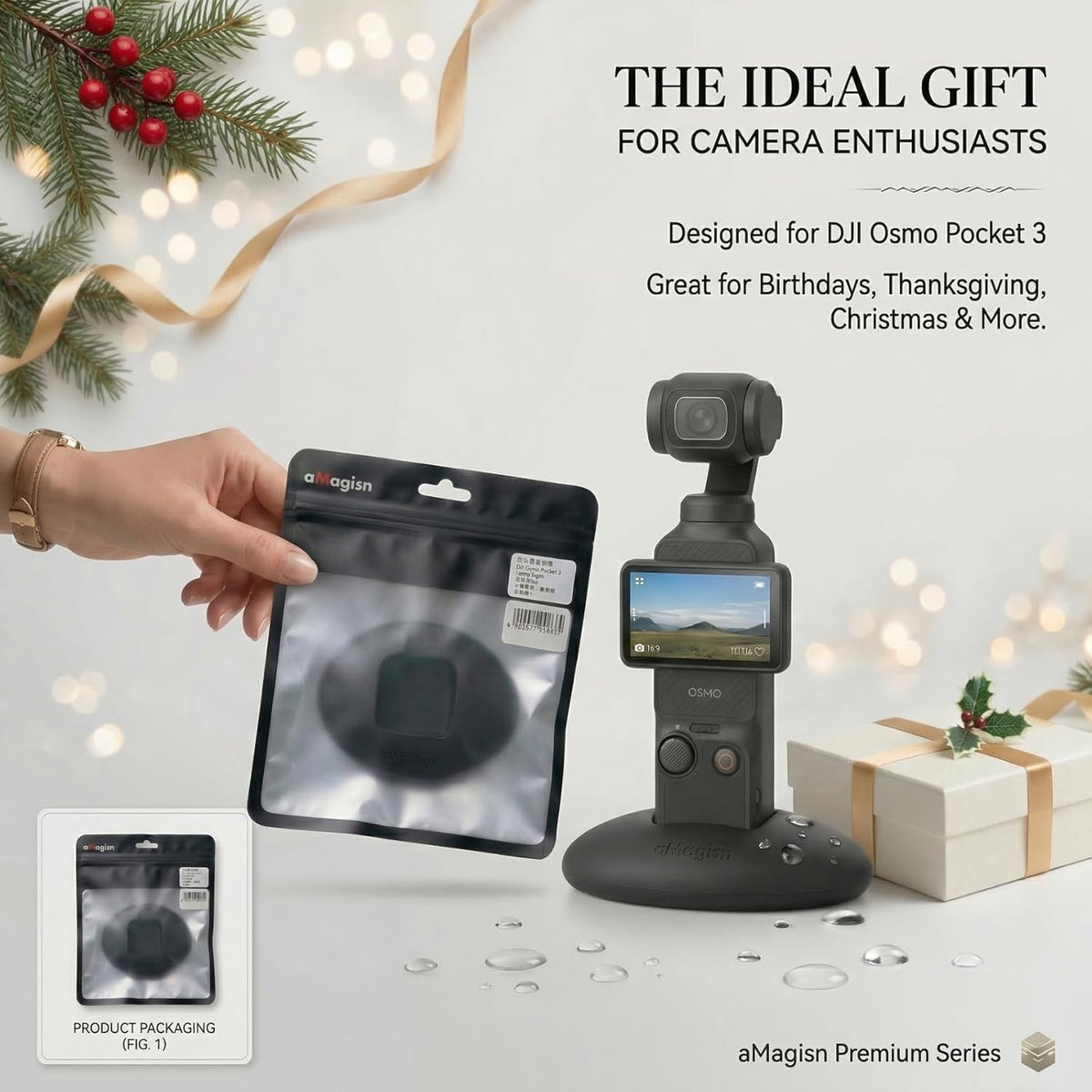 Silicone Desktop Mount Stand for DJI Osmo Pocket 3 (Black) (view 3)