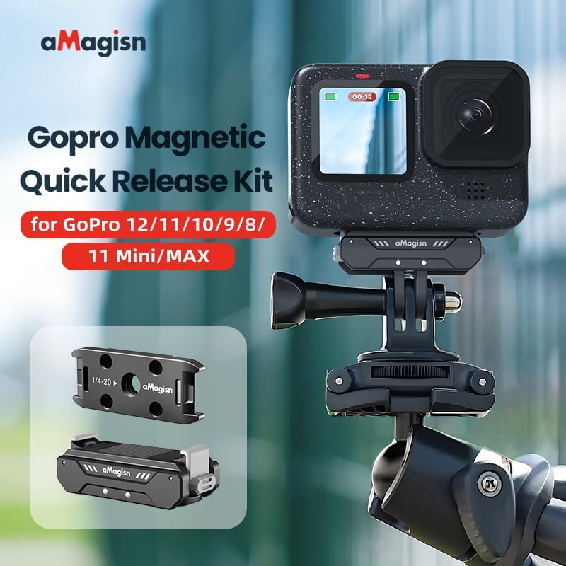 Magnetic Quick Release Mount for Go pro 12/11/10/9/8/11 Mini/Max