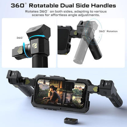 Freewell Genius Rig Cage for 16 Pro - Tool-Free Installation, Multifunctional Tripod & Monopod Handles, Bluetooth Remote