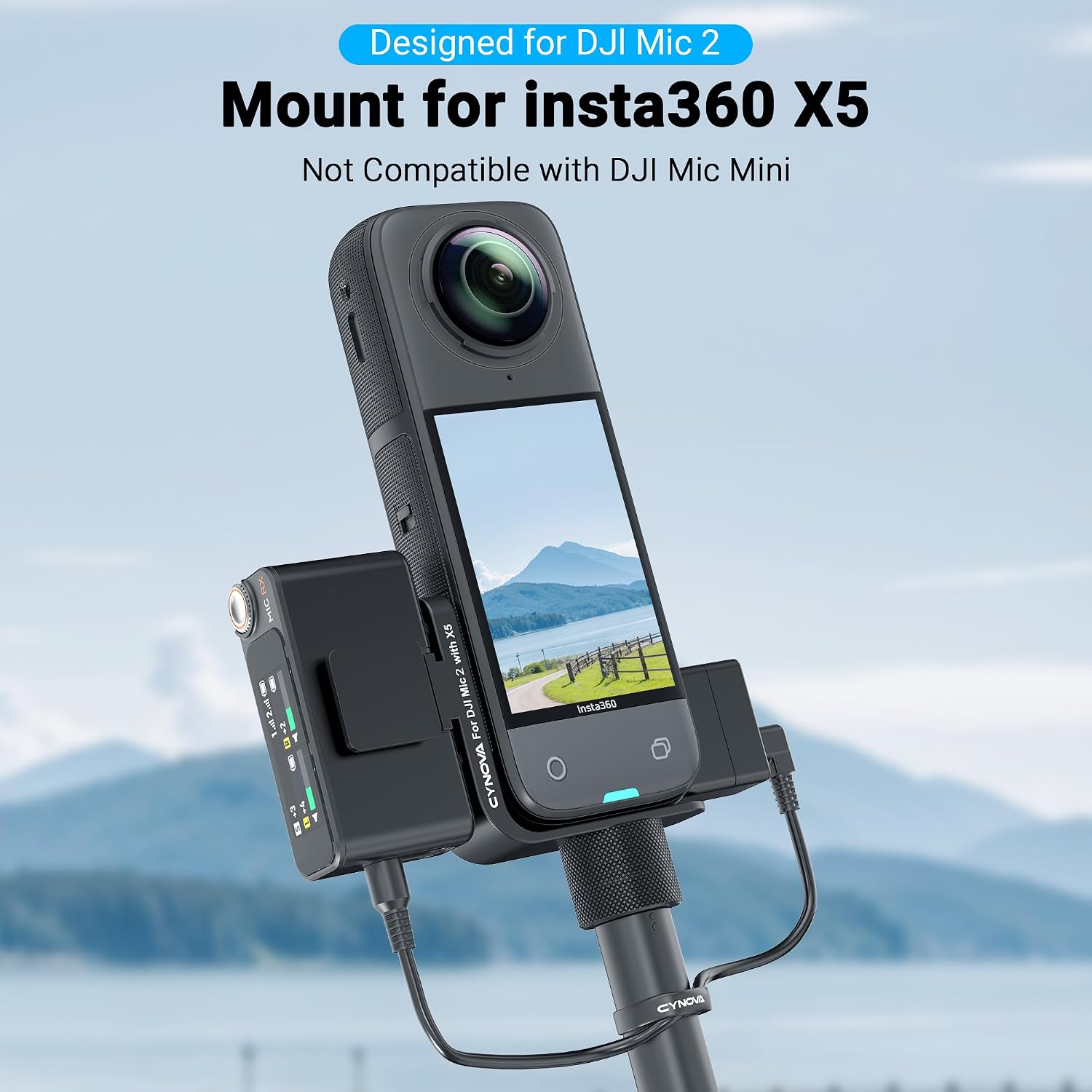  Invisible Mic Bracket for Insta360 X5 Accessories, Designed Specifically for DJI Mic 2