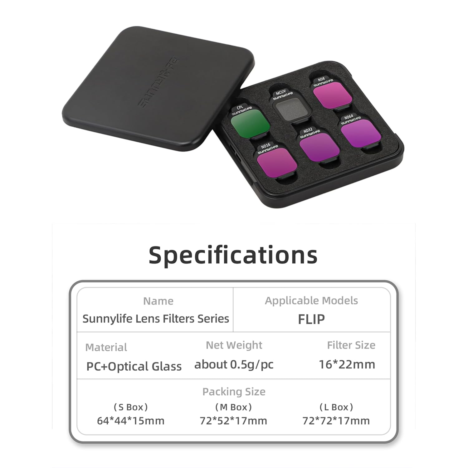 Nd Filter For DJI Flip German Optical Glass MCUV/CPL/ND8/16/32/64 Lens Filter (6 in 1 Set)