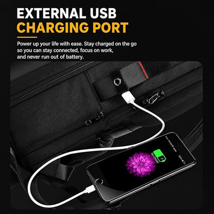 GetZget® Luggage, Laptop Carrying Case Hard shell Office/College Bag Multipurpose traveling Backpack with USB Charging Port/extendable/suitcase/Luggage/Travel bag (Black)