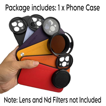 Phone Case For iPhone 14 Pro Max 58mm Lens Nd Filter Attachable Aluminum slot mobile Cover accessories