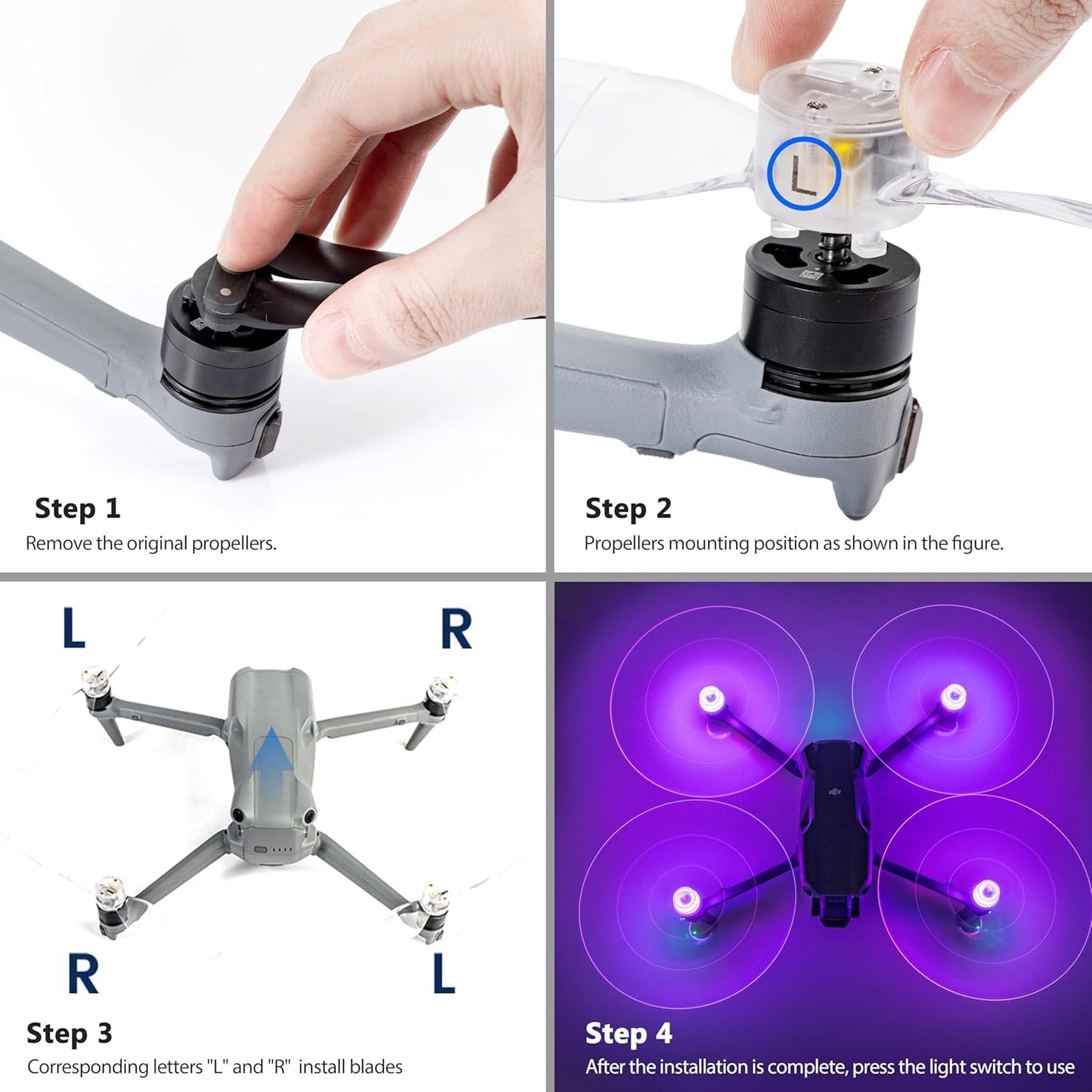  Led Flash Props For DJI Mavic Air 3 Led Light Propellers Accessories (Getzget)