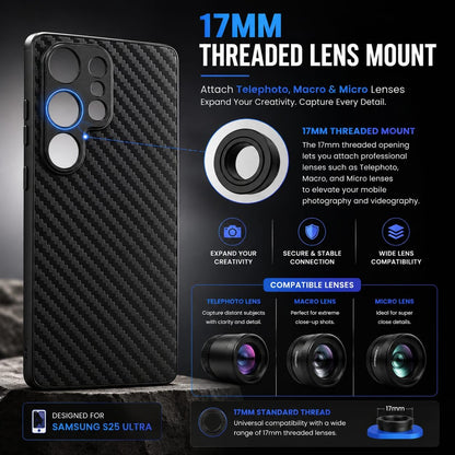 Samsung Galaxy S25 Ultra Supports 17mm Telephoto, Macro & Wide-Angle Lenses Protective Mobile Cover