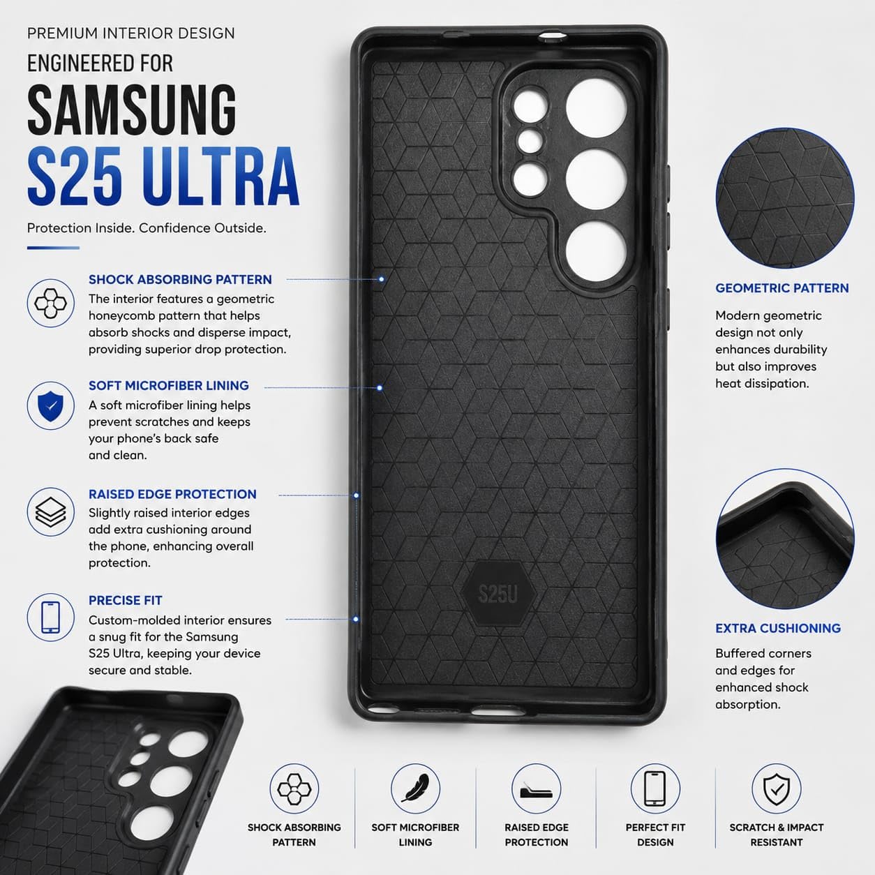 Phone Case For Samsung Galaxy S25 Ultra Supports 17mm Telephoto, Macro & Wide-Angle Lenses Protective Mobile Cover