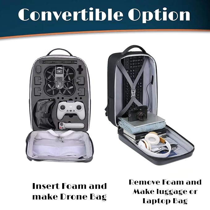 Dji Avata & Accessories with Safety Belt & EVA Foam Hard Shell Waterproof Backpack
