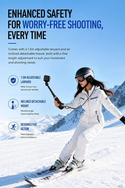  Martvsen Universal Selfie Stick Tripod for Insta360 X5/X4/X3/X2, DJI Osmo Action 5 Pro/4/3, Osmo Pocket 4,3, GoPro Hero Series