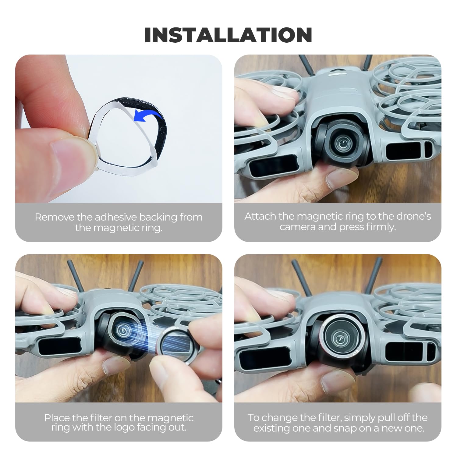 Freewell 3-Pack Magnetic ND/PL Filters for DJI Neo 2 (ND8/PL, ND16/PL ,ND32/PL)– Polarized Filters