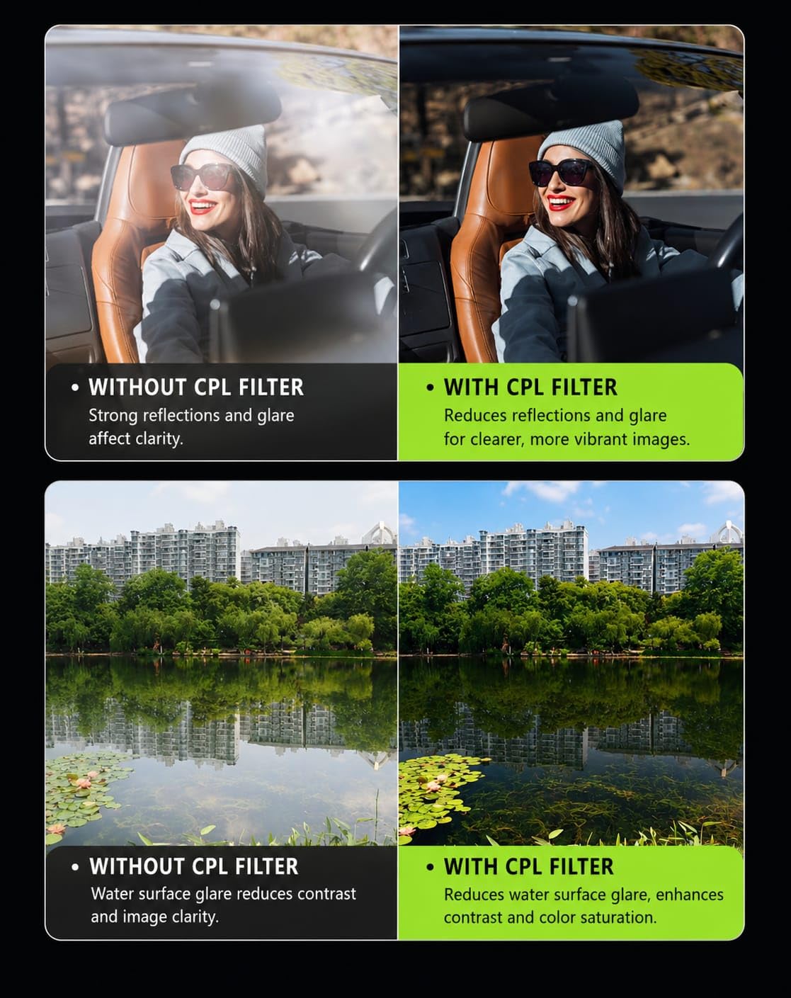 GetZget® OfeooAi 4-in-1 Camera Lens Filter Set For DJI Osmo Nano | ND16, ND64, Black Pro-Mist 1/4 & CPL Filters, HD Optical Glass, Multi-Coated, Aluminum Frame, Anti-Glare Lens Accessories
