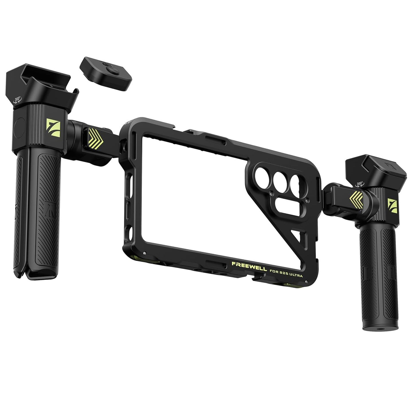 Freewell Genius Rig Cage for Samsung S25 Ultra – Tool-Free Setup, Tripod and Monopod Handles, Bluetooth Remote