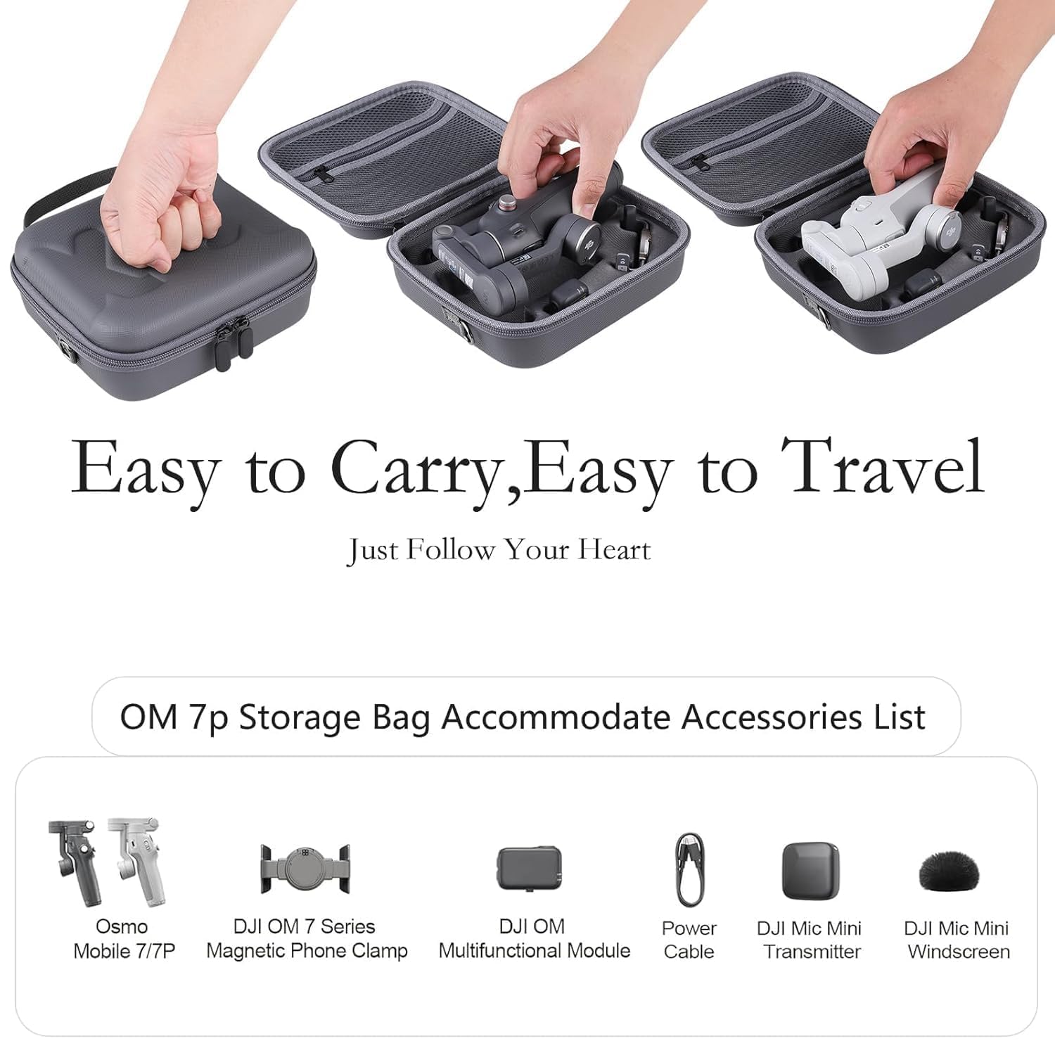 GetZget® Bag for DJI OM 7/ 7P (Osmo 7) Portable Mobile Gimbal & Accessories Storage Bag