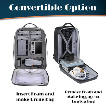 GETZGET Multipupose Hard Waterproof Backpack for DJI Air 3 & 3S Accessories Storage (Grey)