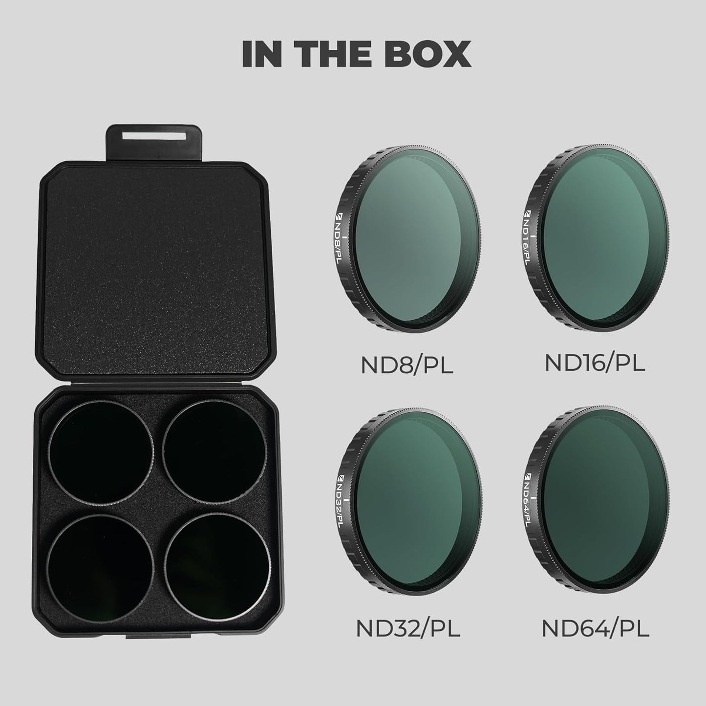 Freewell ND8/PL, ND16/PL, ND32/PL, ND64/PL Polarized Filter Set for DJl Osmo Action 6