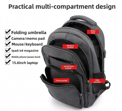 Laptop Bag Multipurpose Fashion Backpack For School/College/Office Bag With USB Charging Port