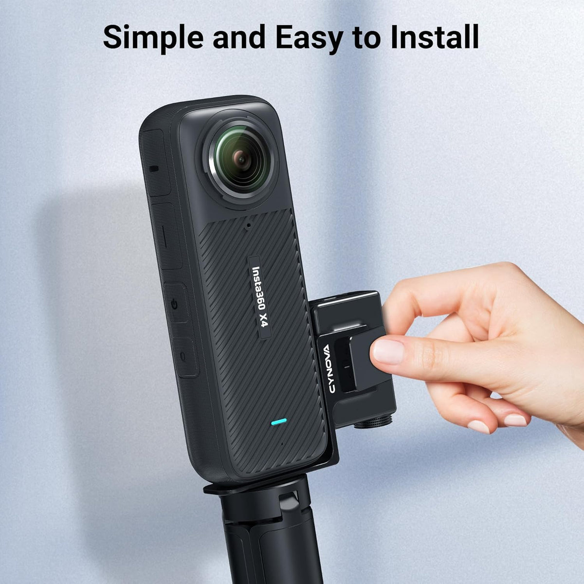 Cynova DJI Mic Mini Receiver Cold Shoe Mount for Insta360 X5, X4 and X3 (view 4)
