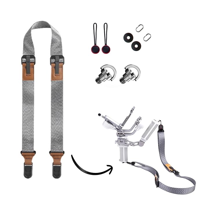 Adjustable Neck Strap with 1/4 Inch Screw for DJI RS 4 Mini Gimbal and DSLR (view 3)