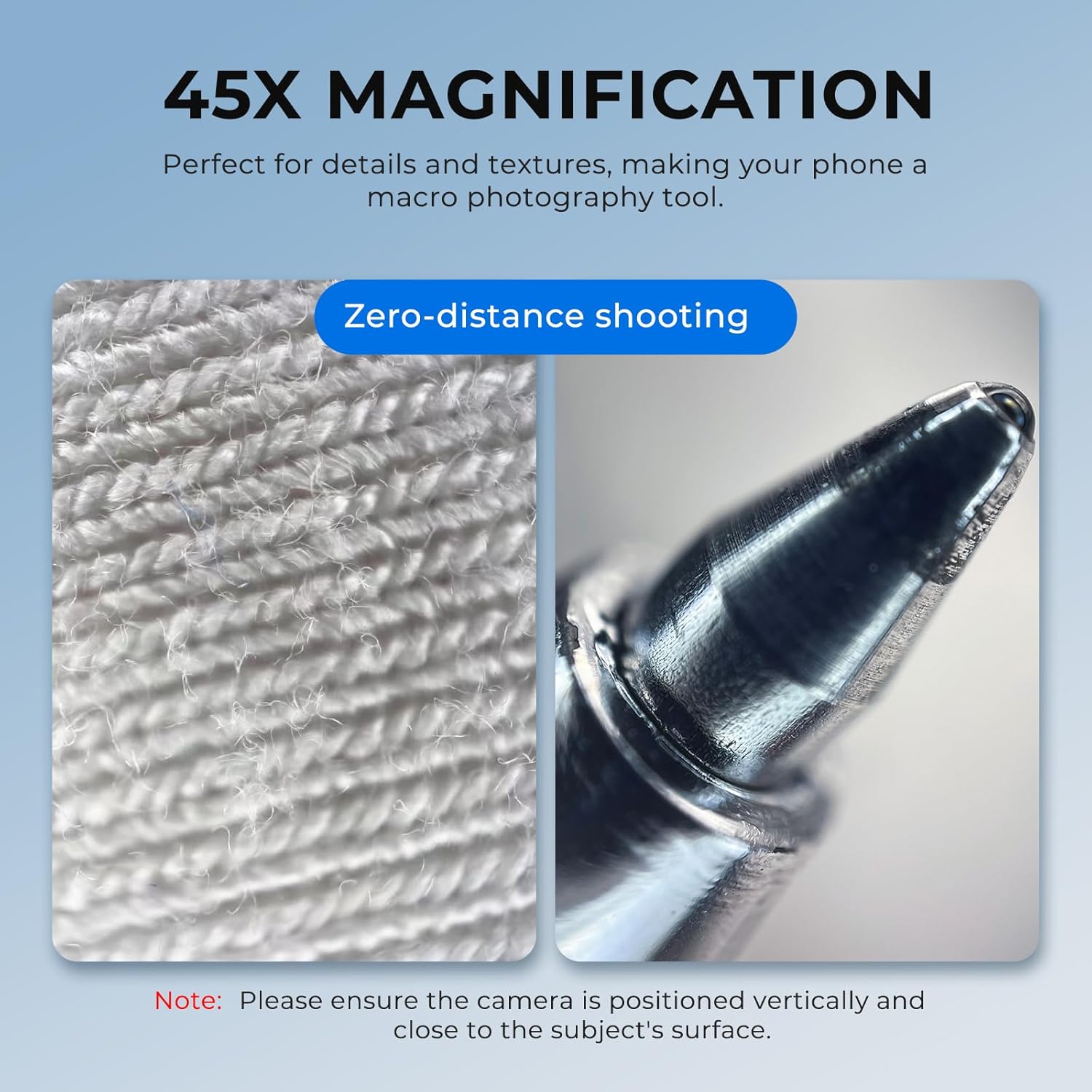 Freewell 45x Macro Lens for Smartphones 17mm Threaded Extreme Detail Close-Ups Lens 