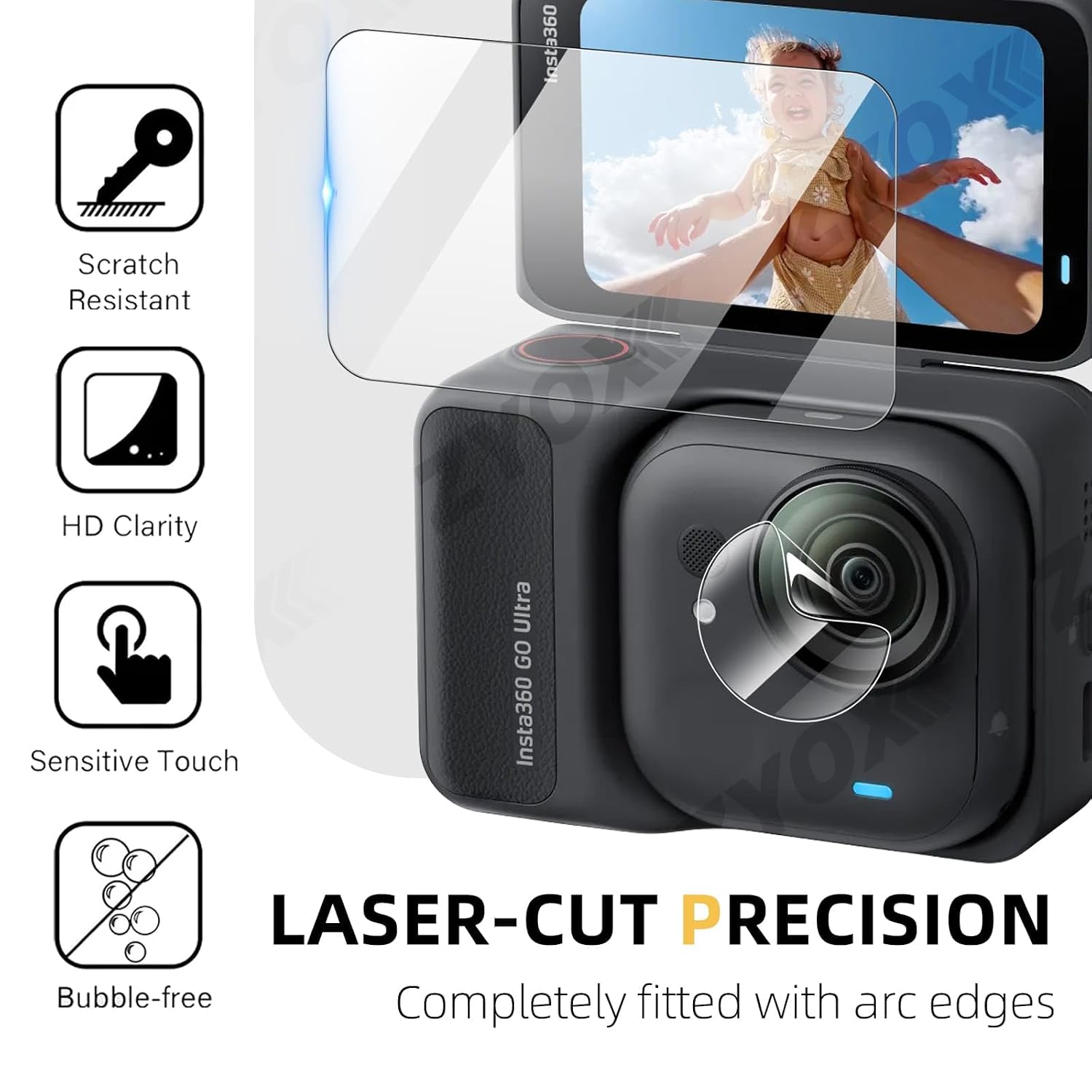  Insta360 Go ULTRA Screen And Camera Lens 9H Hardness Scratch Guard Glass