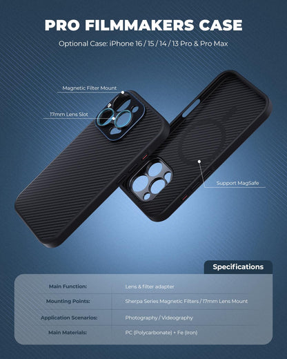 iPhone 15 Pro Max - Magnetic Filter & 17mm Lens Mount Black FREEWELL Pro Filmmaker Case