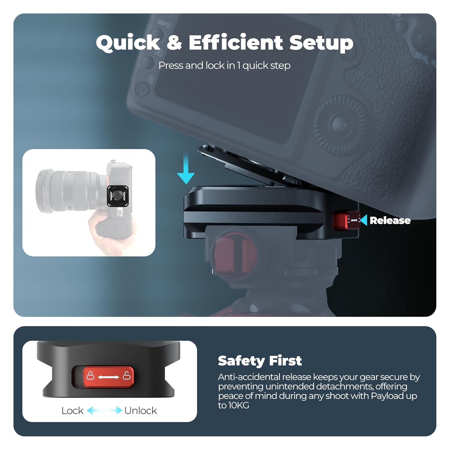 Freewell Tripod Quick Release Clamp for Fast Camera Mounting