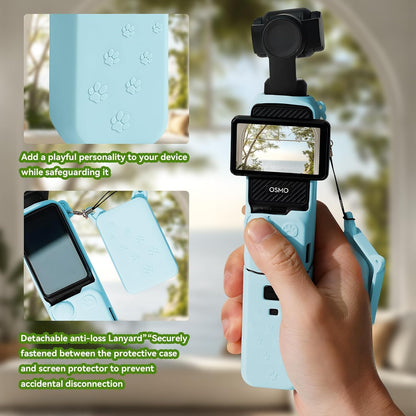 Silicone Cover for DJI Osmo Pocket 3 Creator Combo Camera & Accessories Scratch Protector Cover (Sky Blue) 