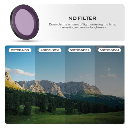 Freewell ND8, ND16, ND32, ND64 Standard Day Filter Set for Osmo Action 5 Pro/ Action 4/ Action 3