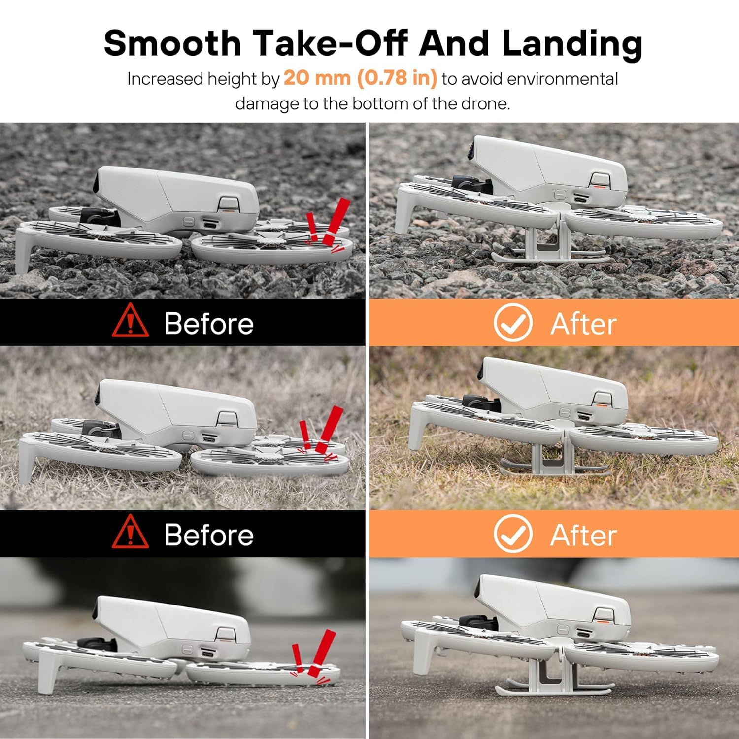  2 in 1 with Search Light For DJI Flip Height Extender Leg - Accessories