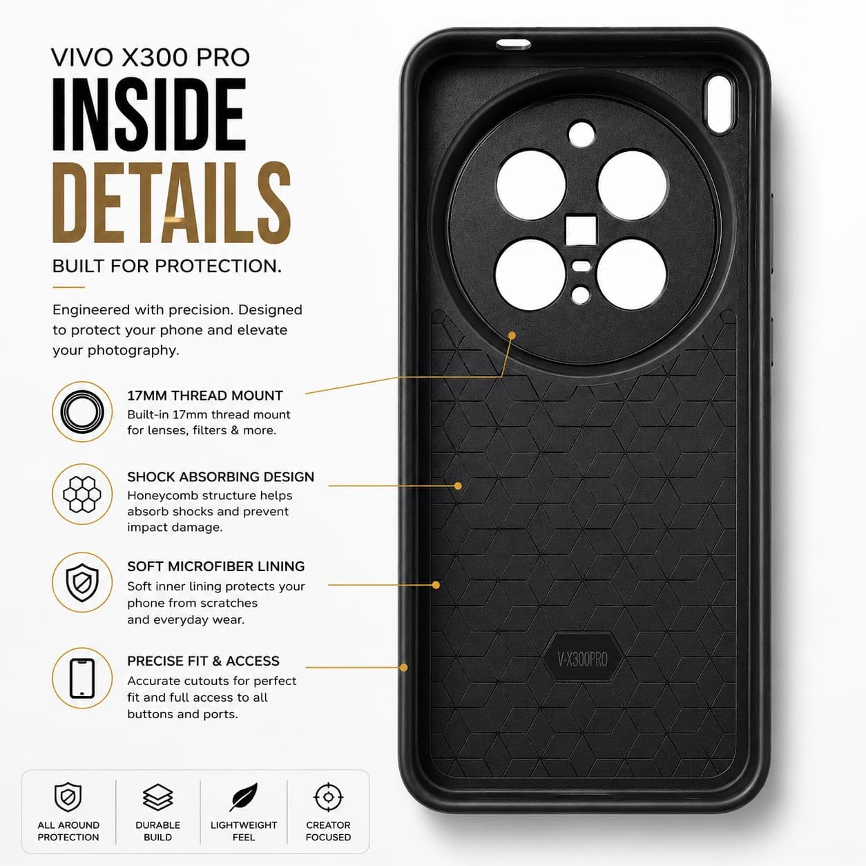 17mm Lens Mount Phone Case For Vivo X 300 Pro 