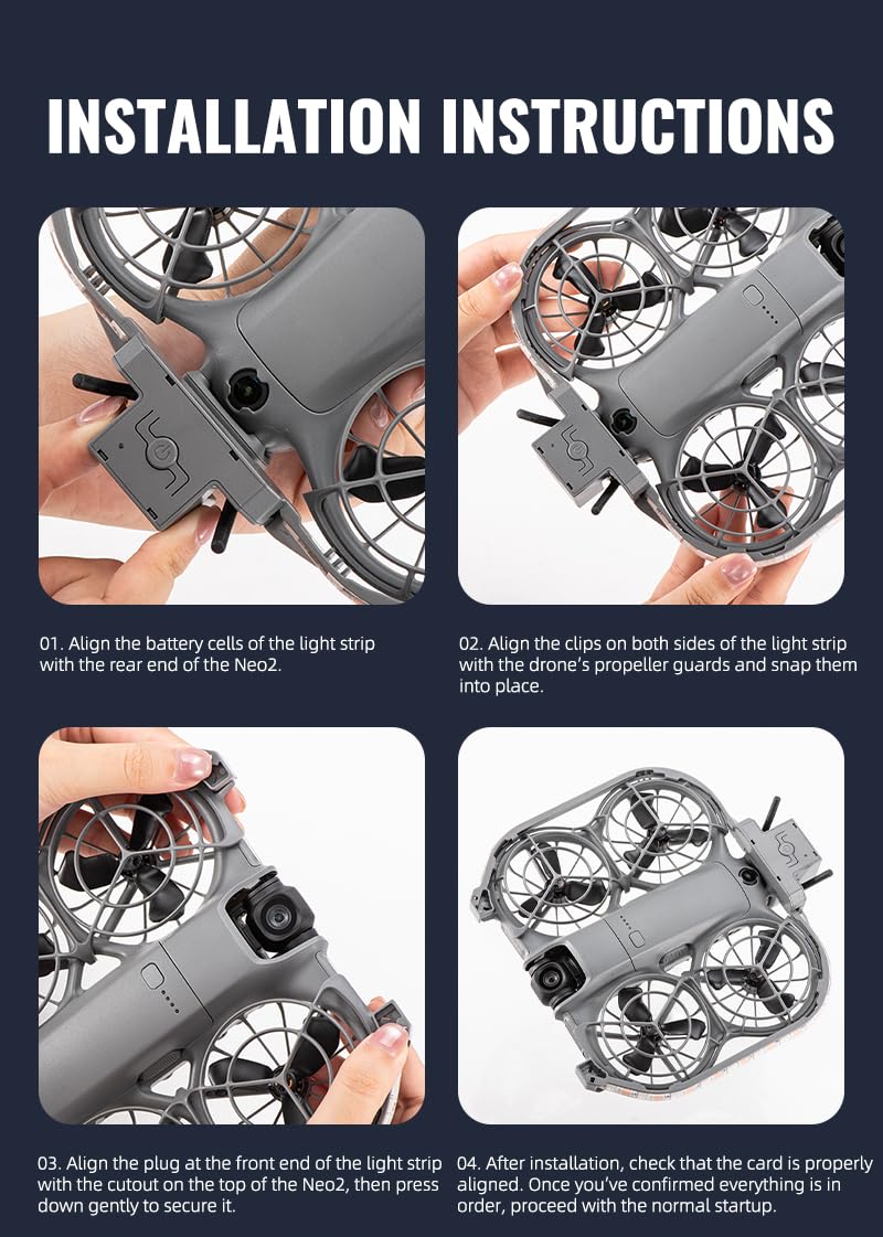 Led Light Strap For Dji Neo 2 Waterproof Lamp Belt 3 Modes & Beautiful Night flying Accessories (muticolor)