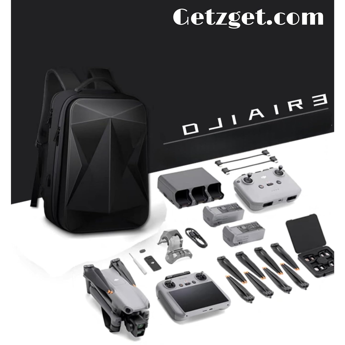  Waterproof Backpack for DJI Air 3 & Accessories Storage (Black)