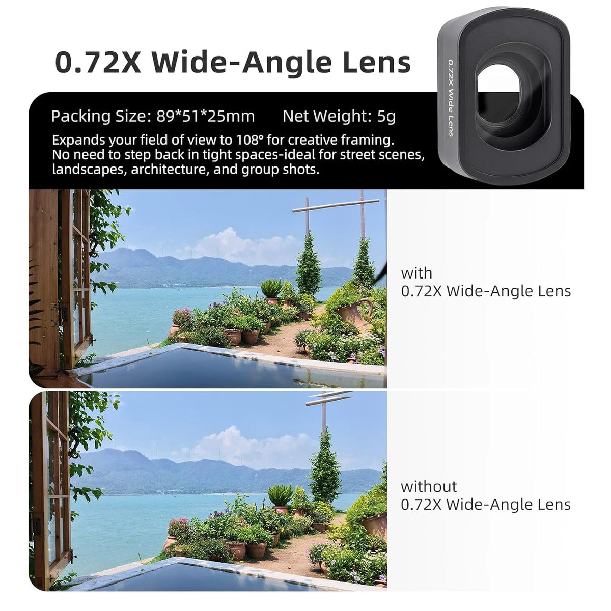 0.72X Magnetic Wide Angle Lens For DJI Osmo Pocket 4/3 (Getzget)