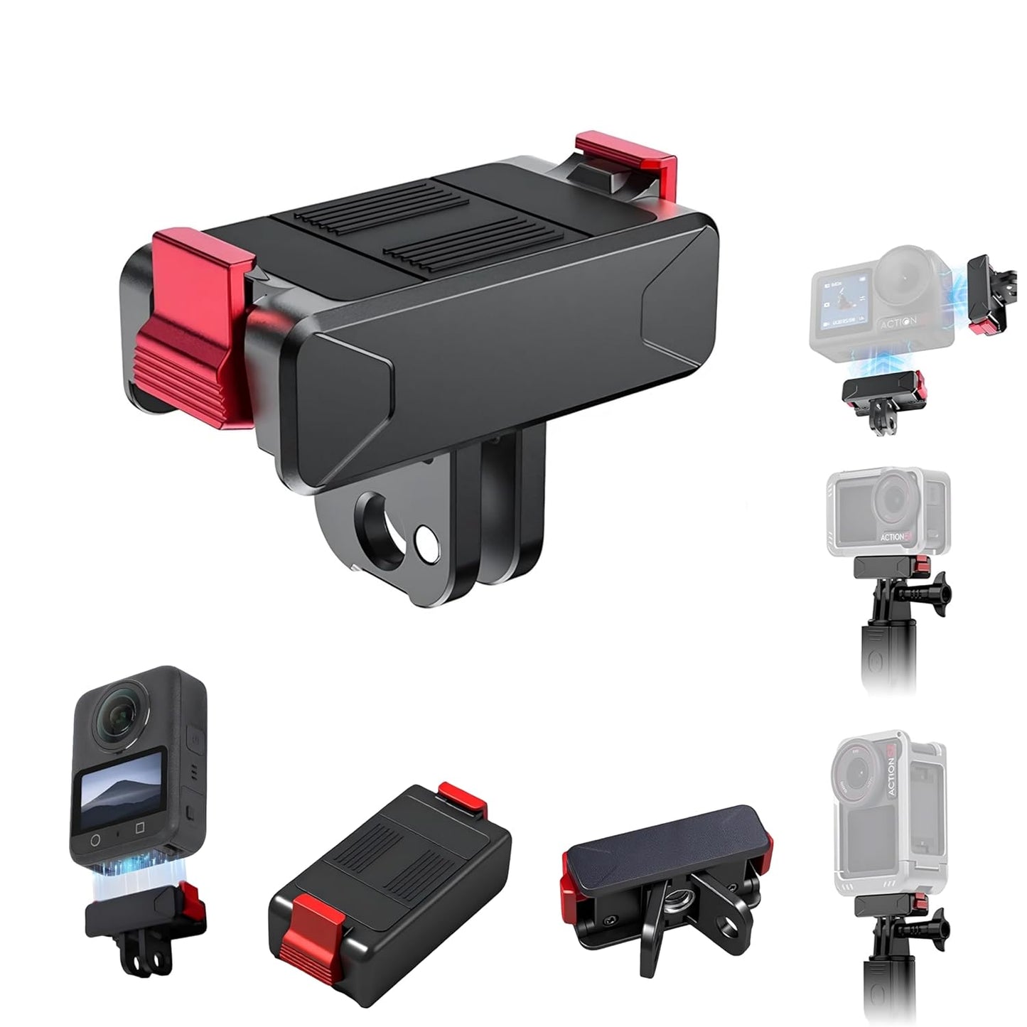 GetZget Magnetic Quick Release Base Mount For DJI Action 5, 4, 3, 2 / Osmo 360