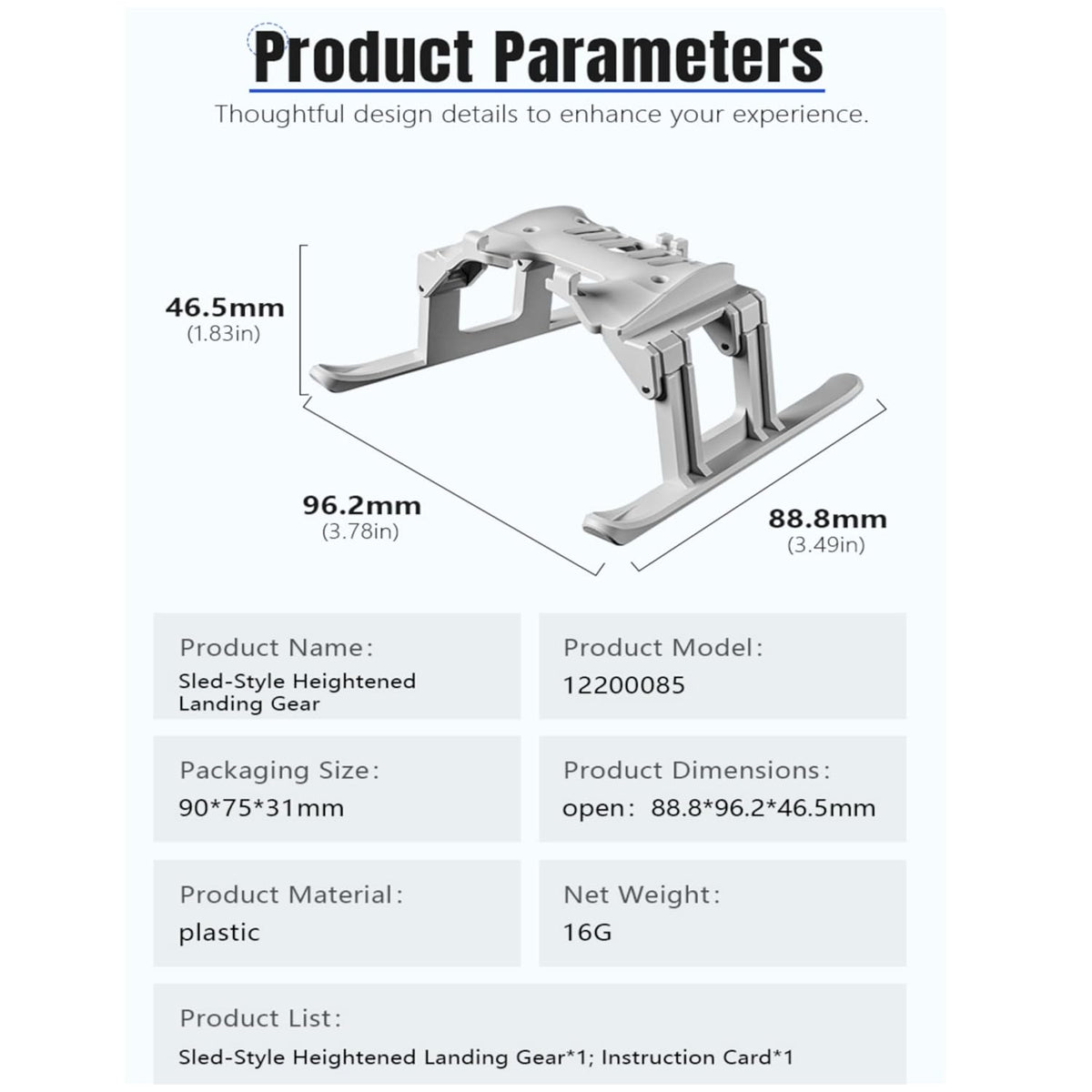 Lightweight Foldable Landing Gear for DJI Flip (16g) (view 2)