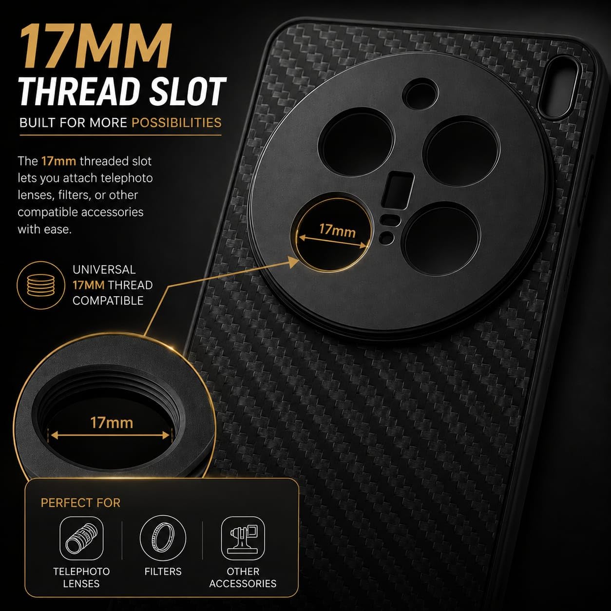 Vivo X200 Pro Supports 17mm Telephoto, Macro & Wide-Angle Lenses Protective Mobile Case