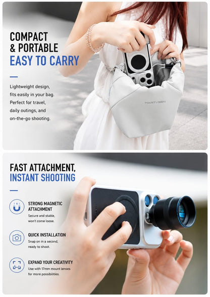 Martvsen Phone Case For iPhone 17 Pro with 17mm Threaded Lens Mount, Magnetic Phone Cover