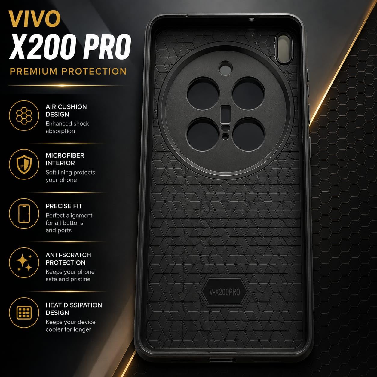 Vivo X200 Pro Supports 17mm Telephoto, Macro & Wide-Angle Lenses Protective Mobile Case