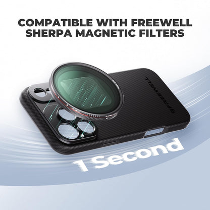 FREEWELL Pro Filmmaker Case for Phone 17 Pro Max, Magnetic Filter System with 17mm Lens Mount, Polycarbonate, Black