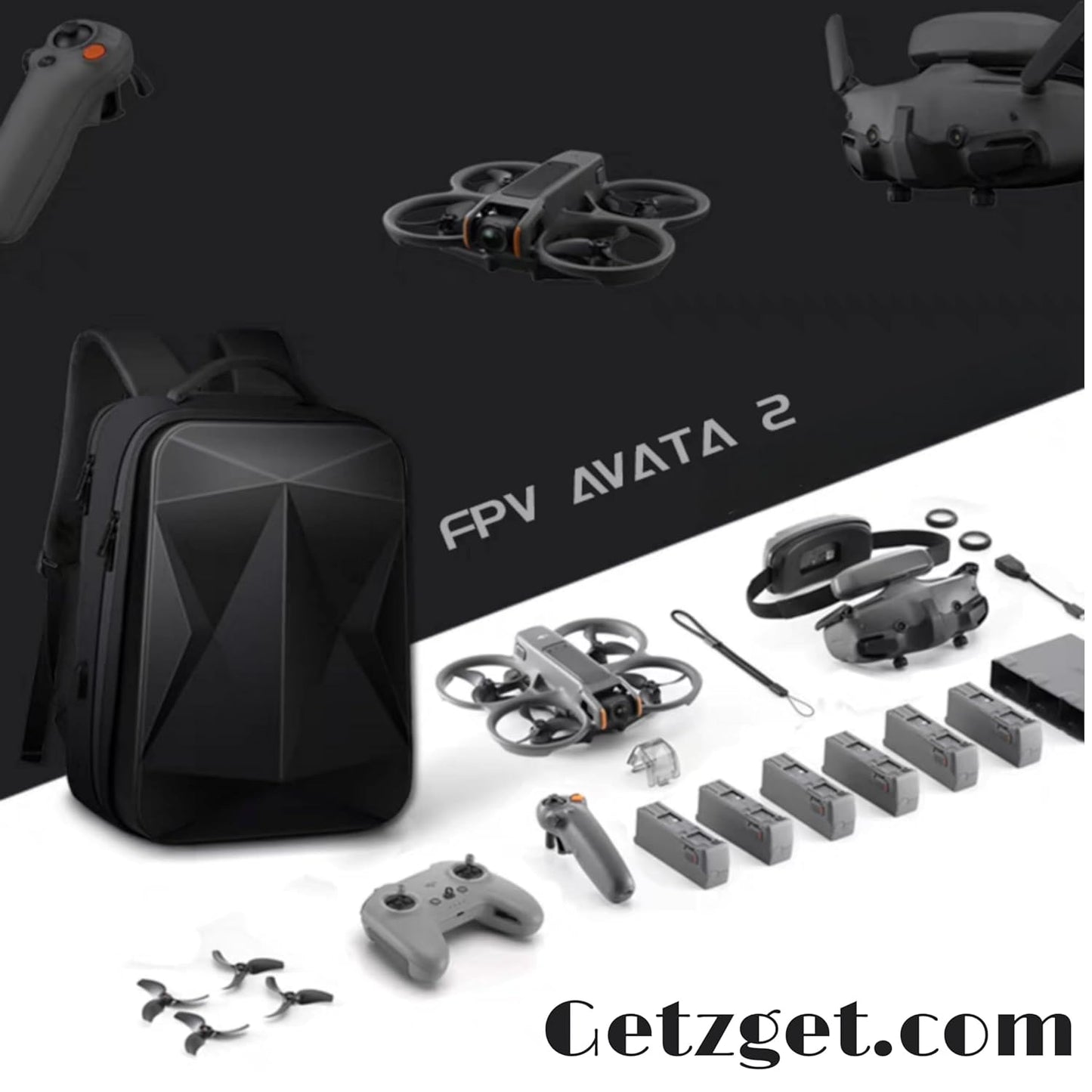 Hard Shell Waterproof Backpack for DJI Avata 2 & Accessories