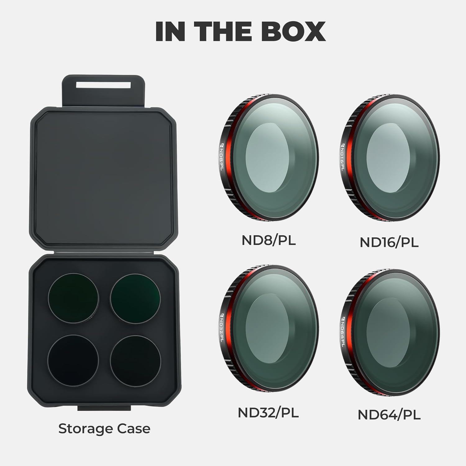 Freewell Bright Day Filter Kit for Insta360 GO Ultra – ND8/PL, ND16/PL, ND32/PL & ND64/PL Filters