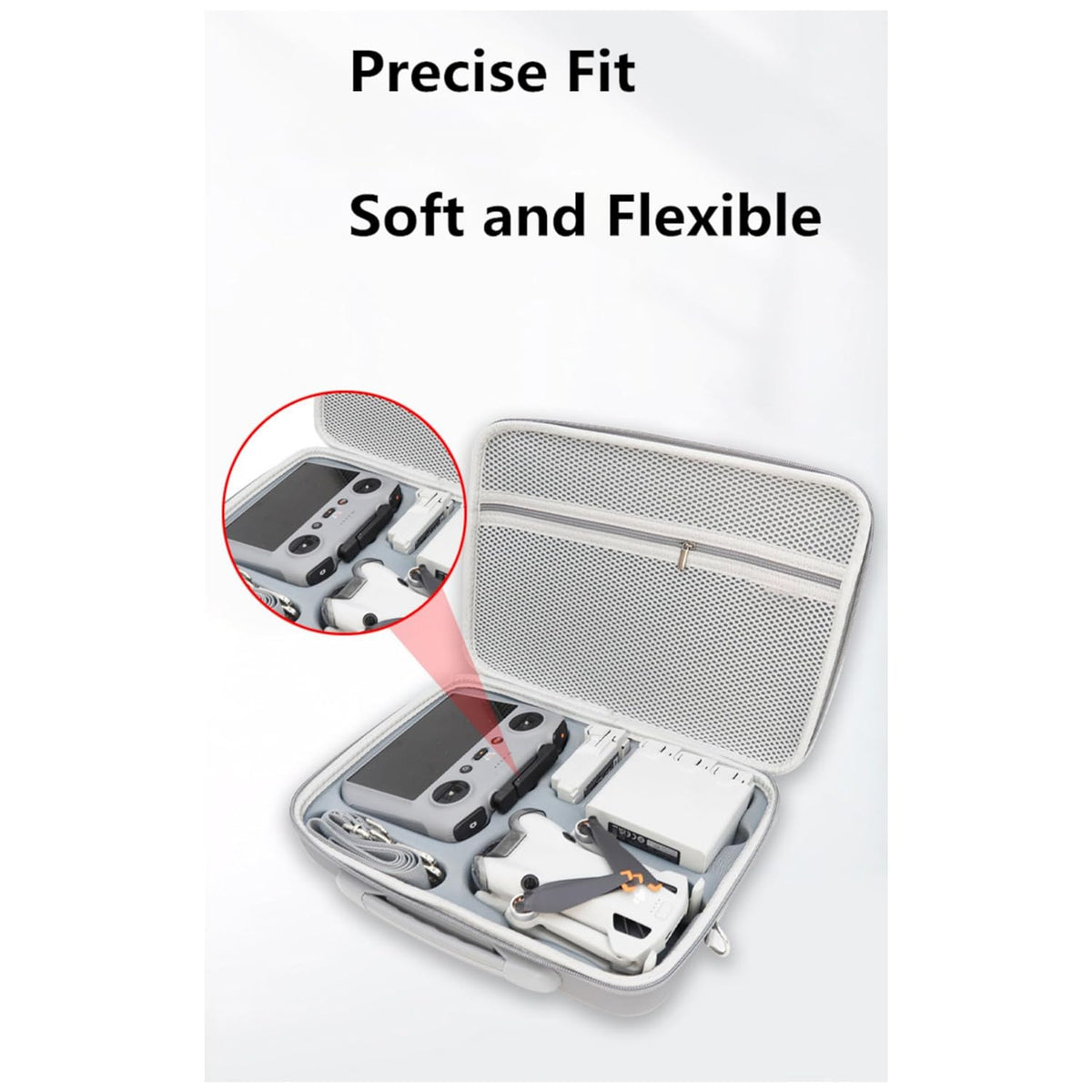 Compact PU Carrying Case for DJI Mini 4 Pro (Hand Bag) (view 5)