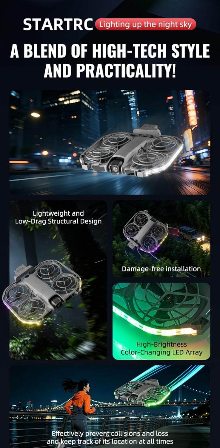 Led Light Strap For Dji Neo 2 Waterproof Lamp Belt 3 Modes & Beautiful Night flying Accessories (muticolor)